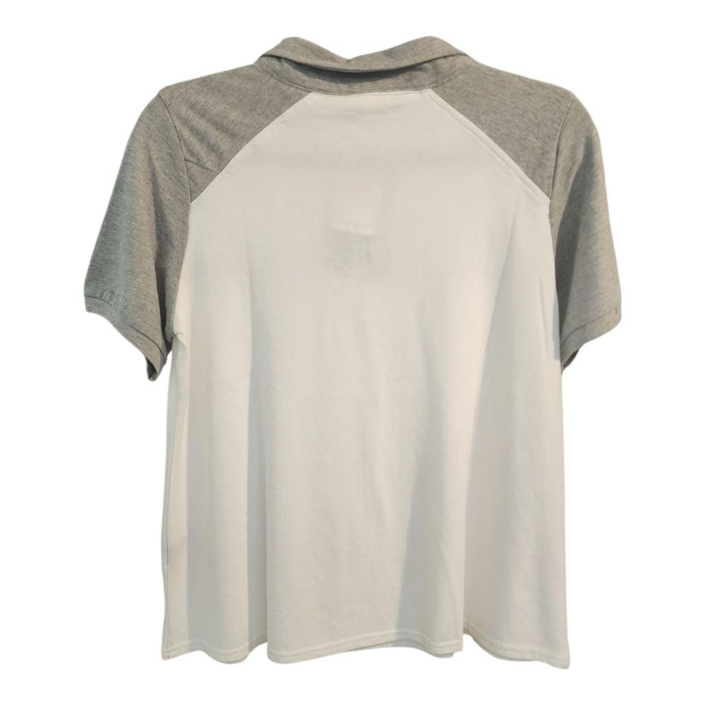 POL Polo Shirt Women's White and Gray Size Medium, New. - Picture 2 of 3